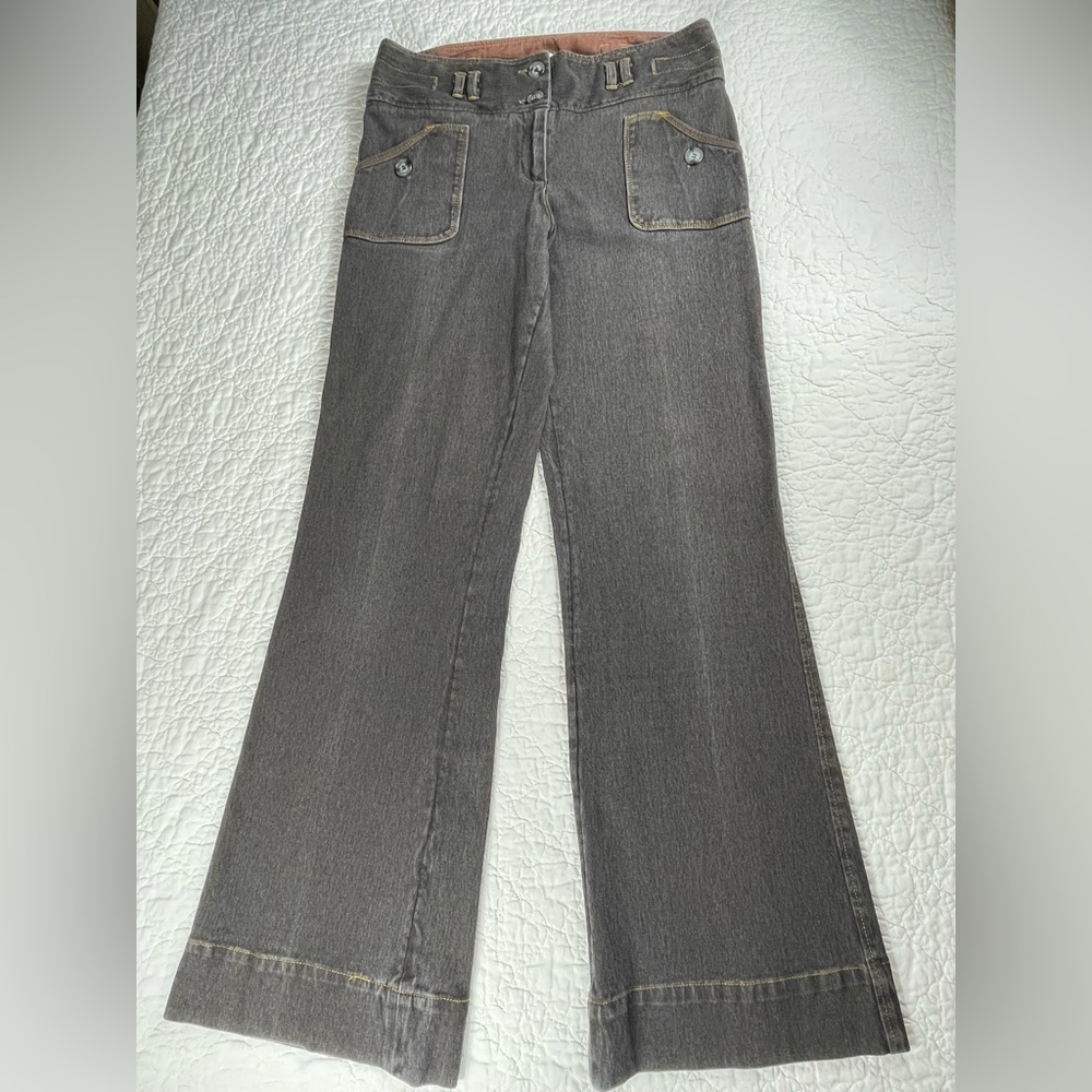 🔥She Wears The Pants Wide Leg High Rise Brown Women’s Pants Jeans Size 10